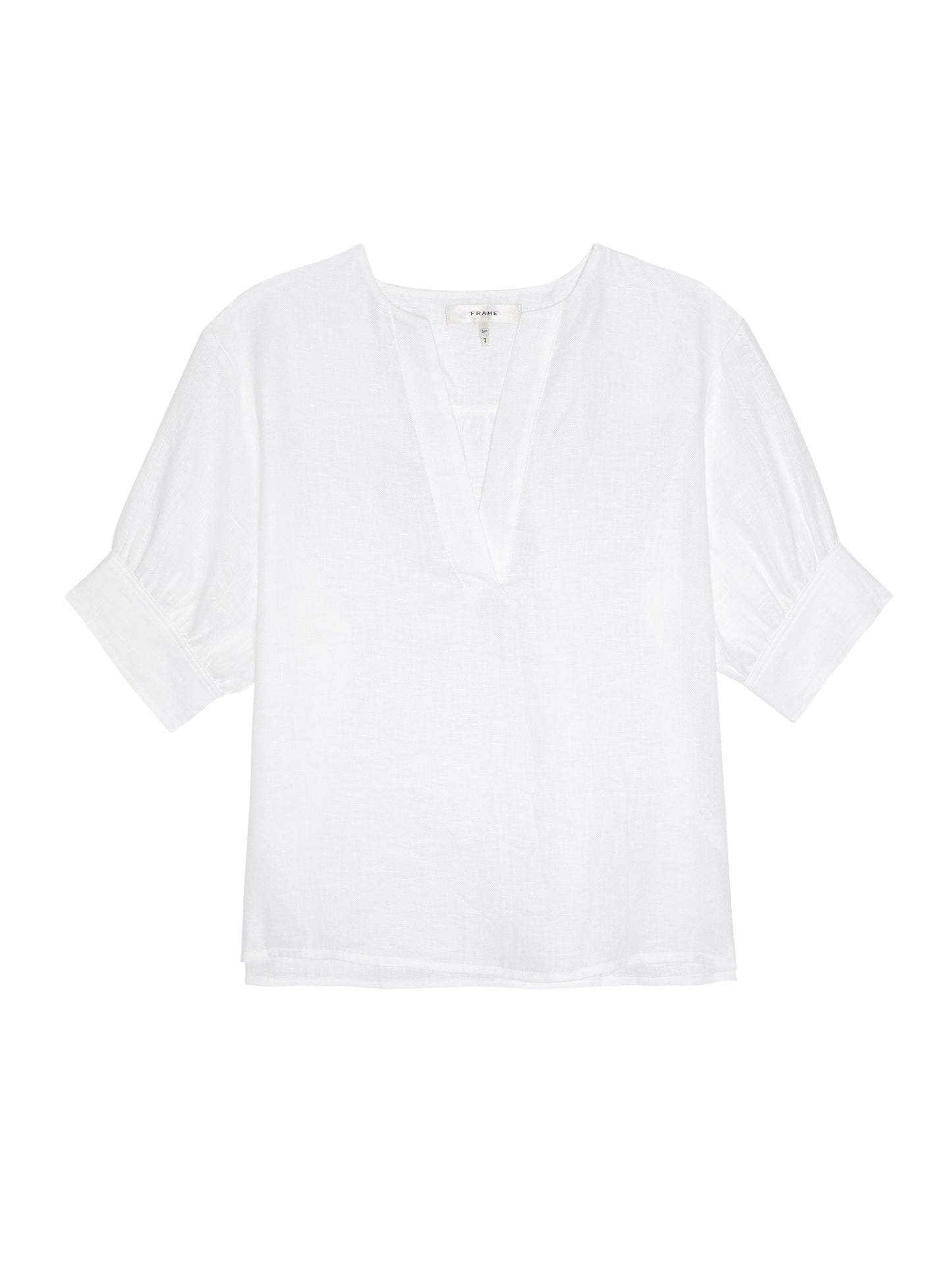 THE LINEN V-NECK POPOVER TOP