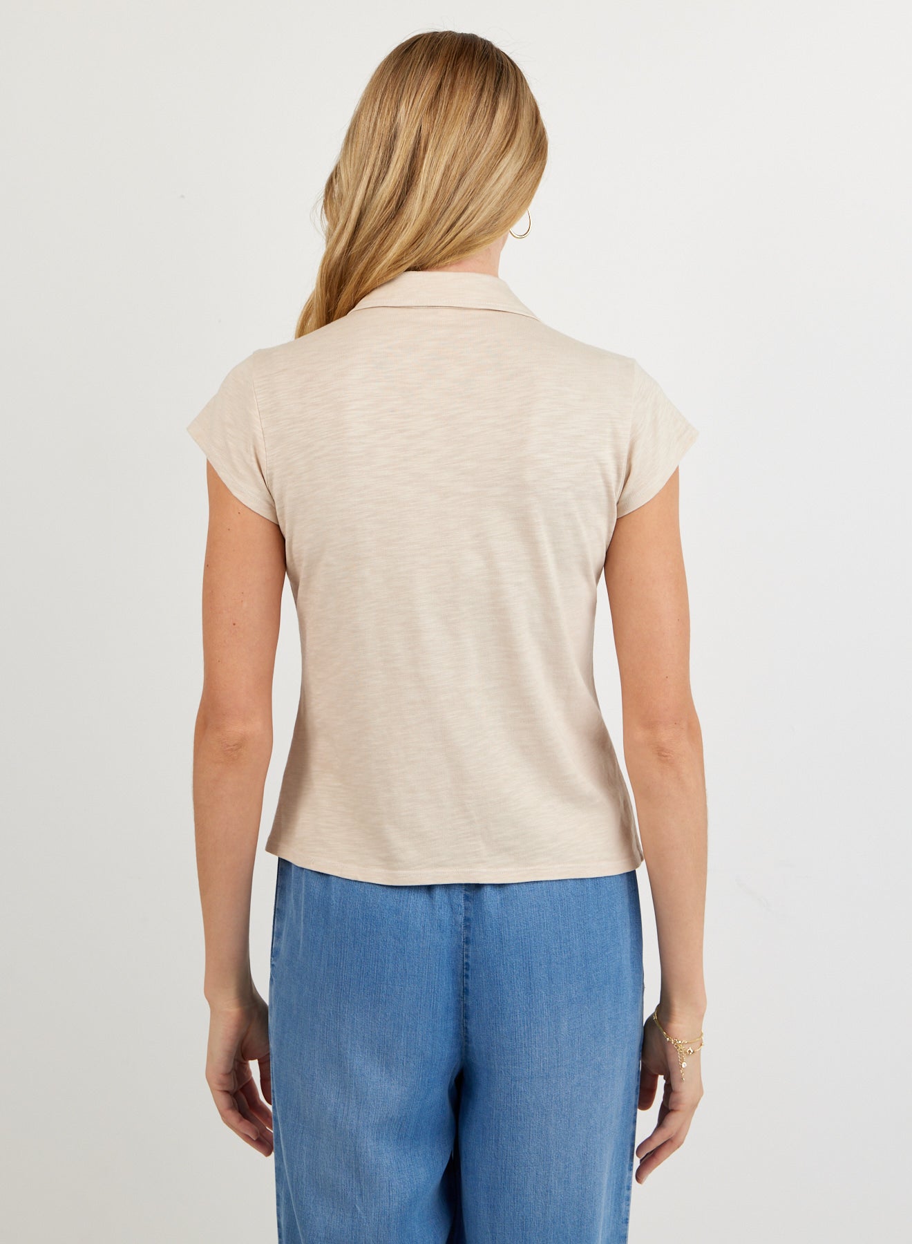 B4897-G55-302 - CAP SLEEVE BUTTON DOWN