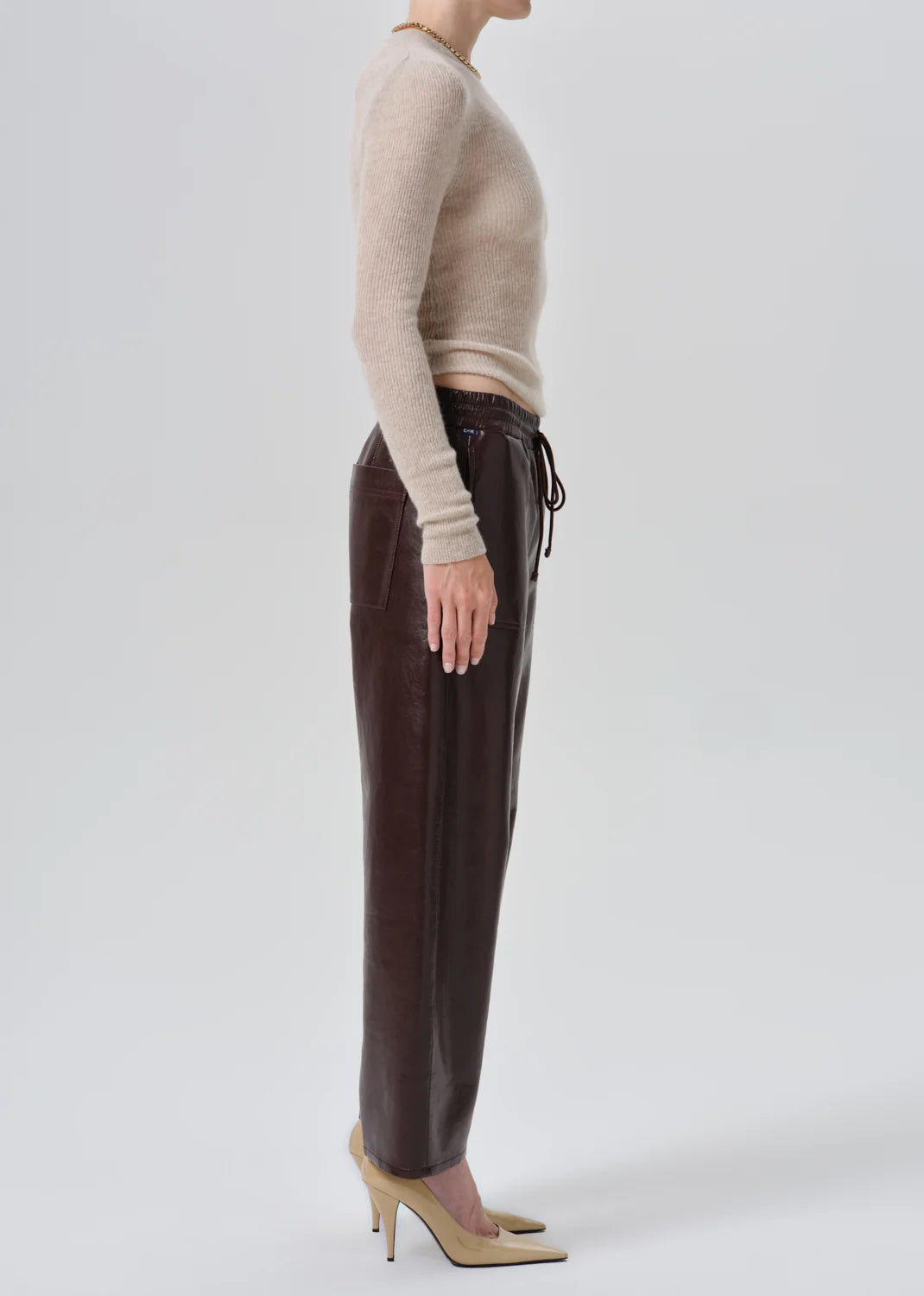 Rework Recycled Leather Pull On Pant