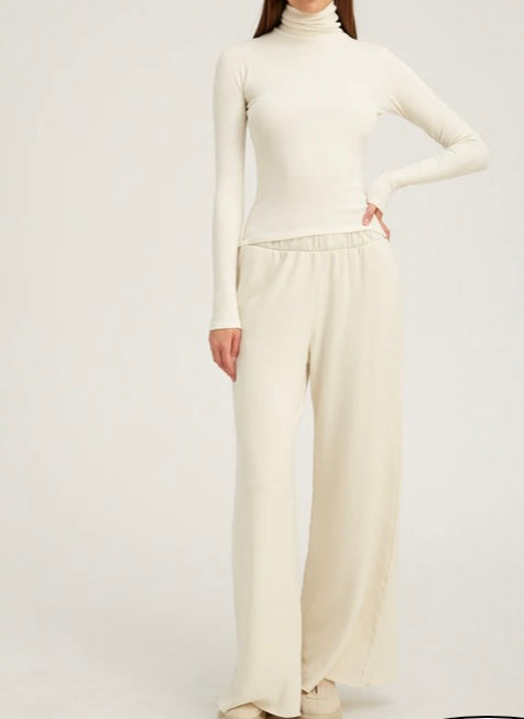 SPRWMN RIB WIDE LEG PANT