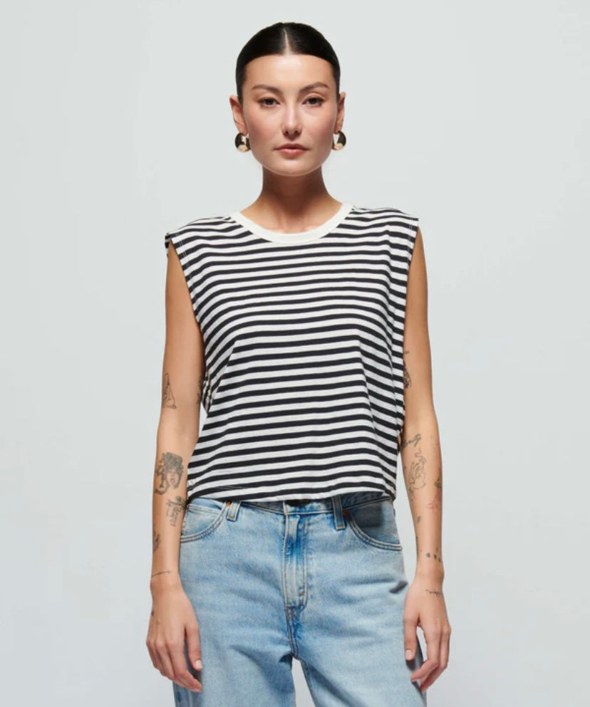 COLLINS STRIPE CREW NECK TANK