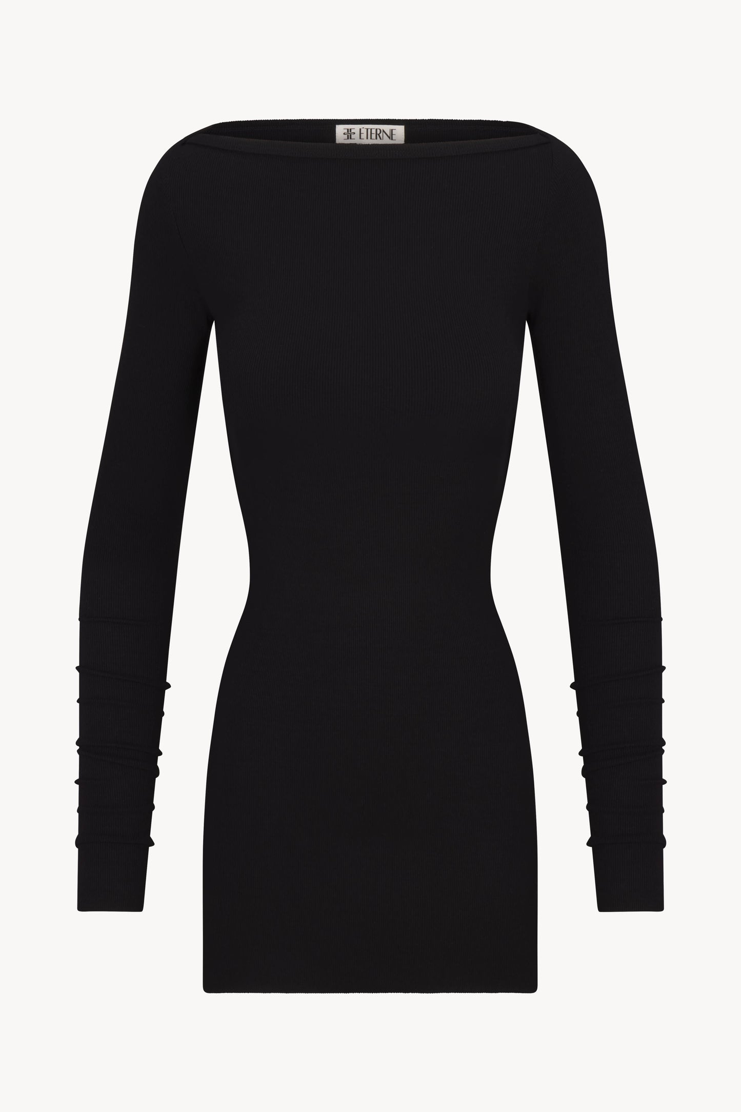 CB4008-49 - LONG SLEEVE BOATNECK MINI DRESS