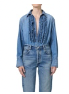 COH RUFFLE TUXEDO SHIRT