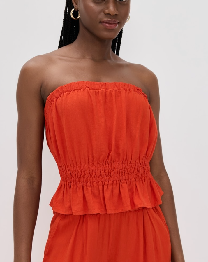 LINEN CROPPED TUBE TOP Intuition LINEN CROPPED TUBE TOP Intuition