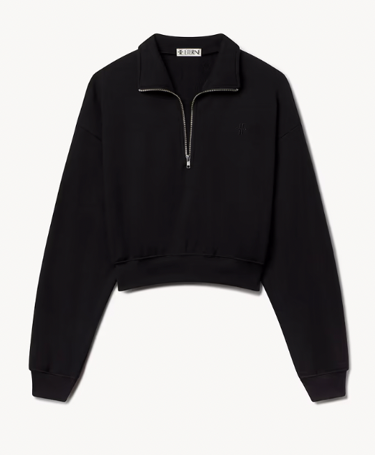 E CROPPED HALF ZIP SWEATER
