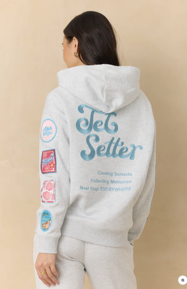 VH Ultra Fleece Hoodie with Patches and "Jet Setter" Embroidery