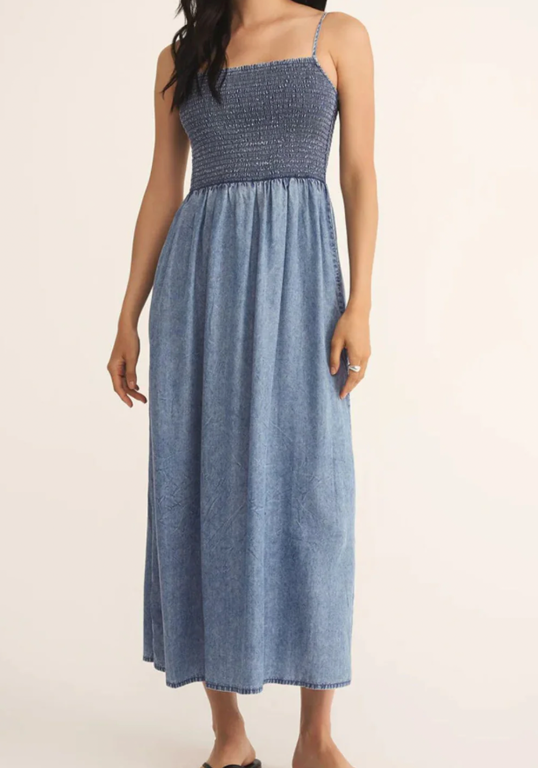 ZS BAYSIDE CHAMBRAY MIDI DRESS