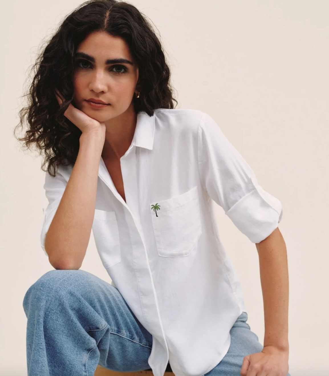 BD Embroidered Split Back Button Down