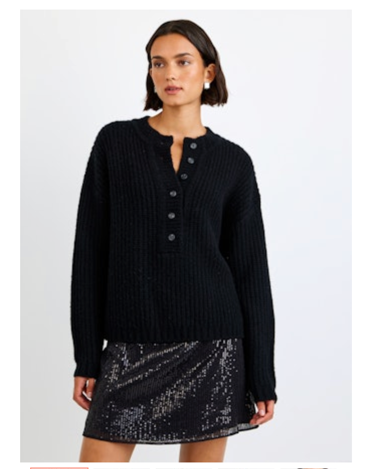 BD BUTTON PLACKET PULLOVER SWEATER