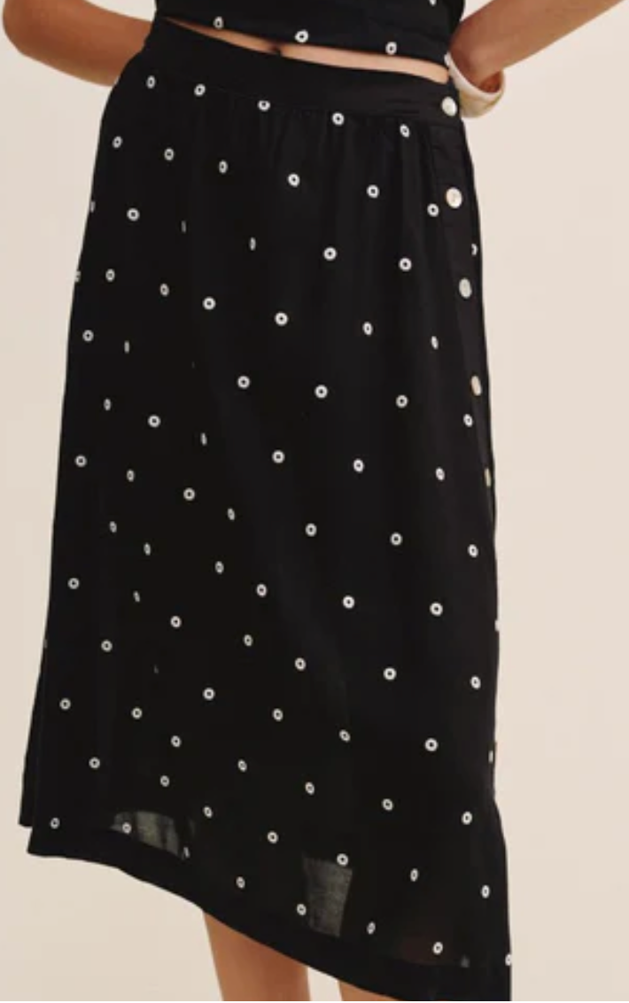 B3412-K44-304 Bella Dahl Side Button Skirt