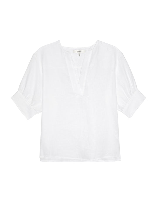 THE LINEN V-NECK POPOVER TOP