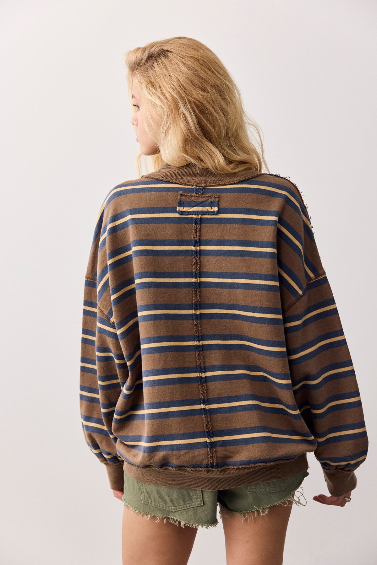 Palm Springs Striped Pullover in Army Combo