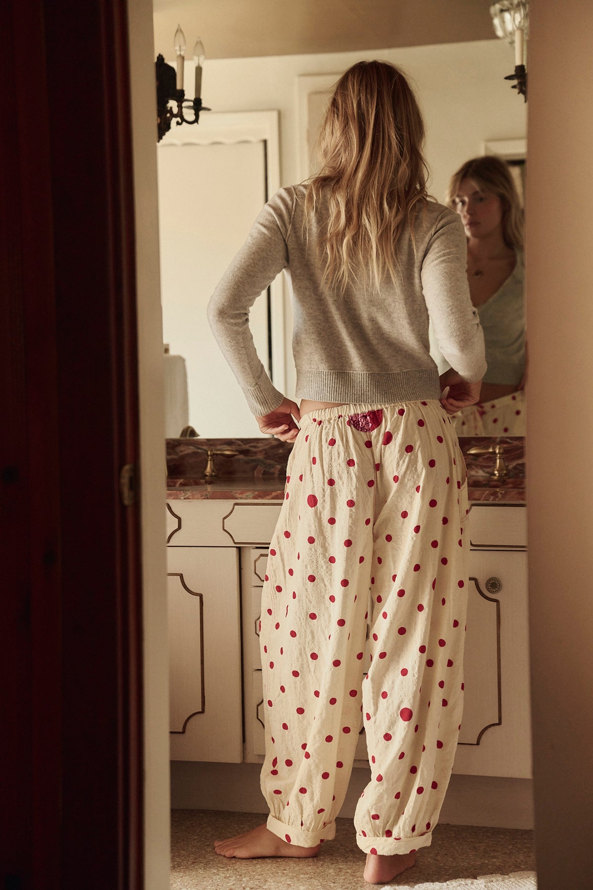 On Repeat PJ Pant in Dots - Ivory Combo