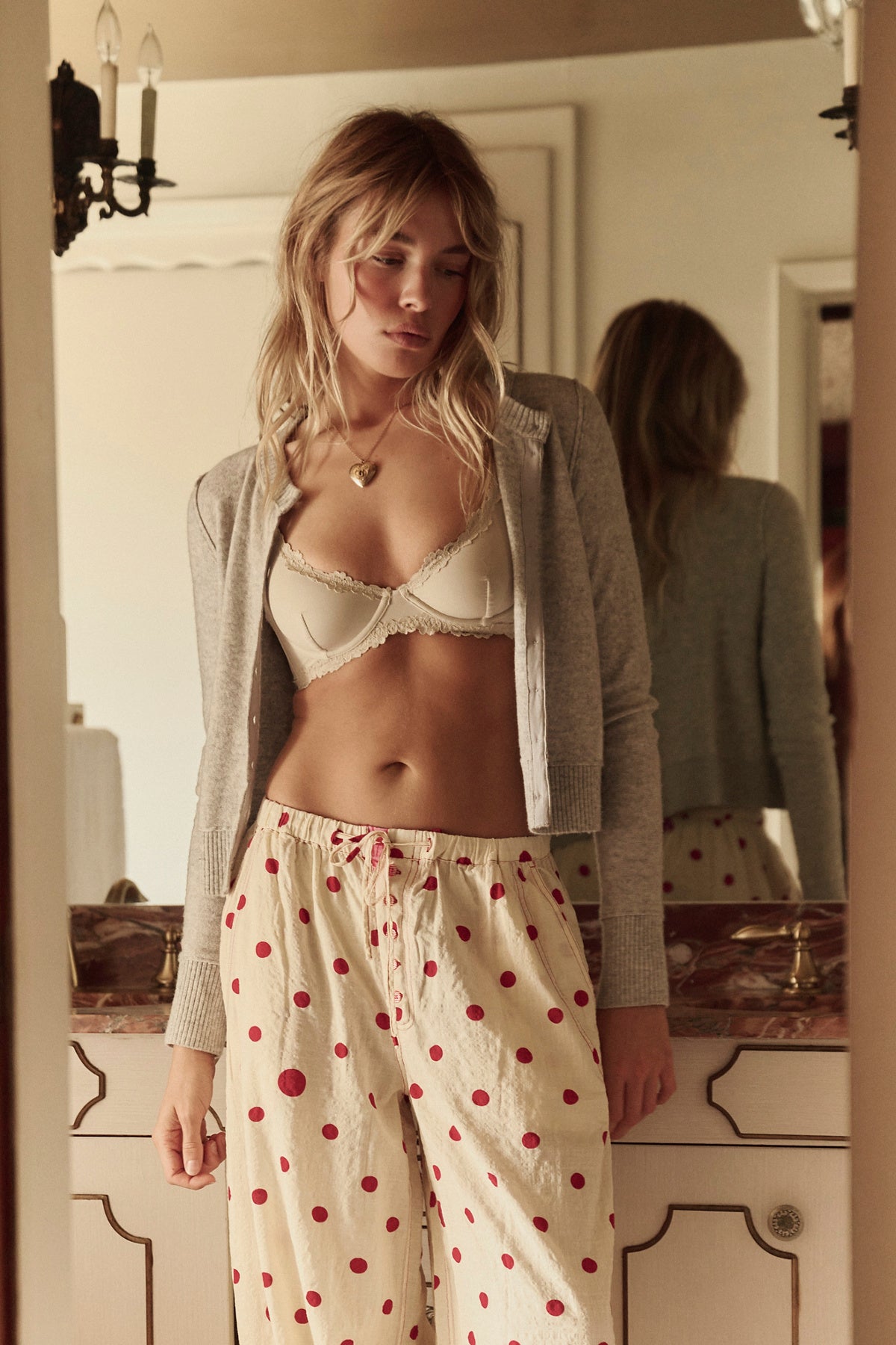 On Repeat PJ Pant in Dots - Ivory Combo