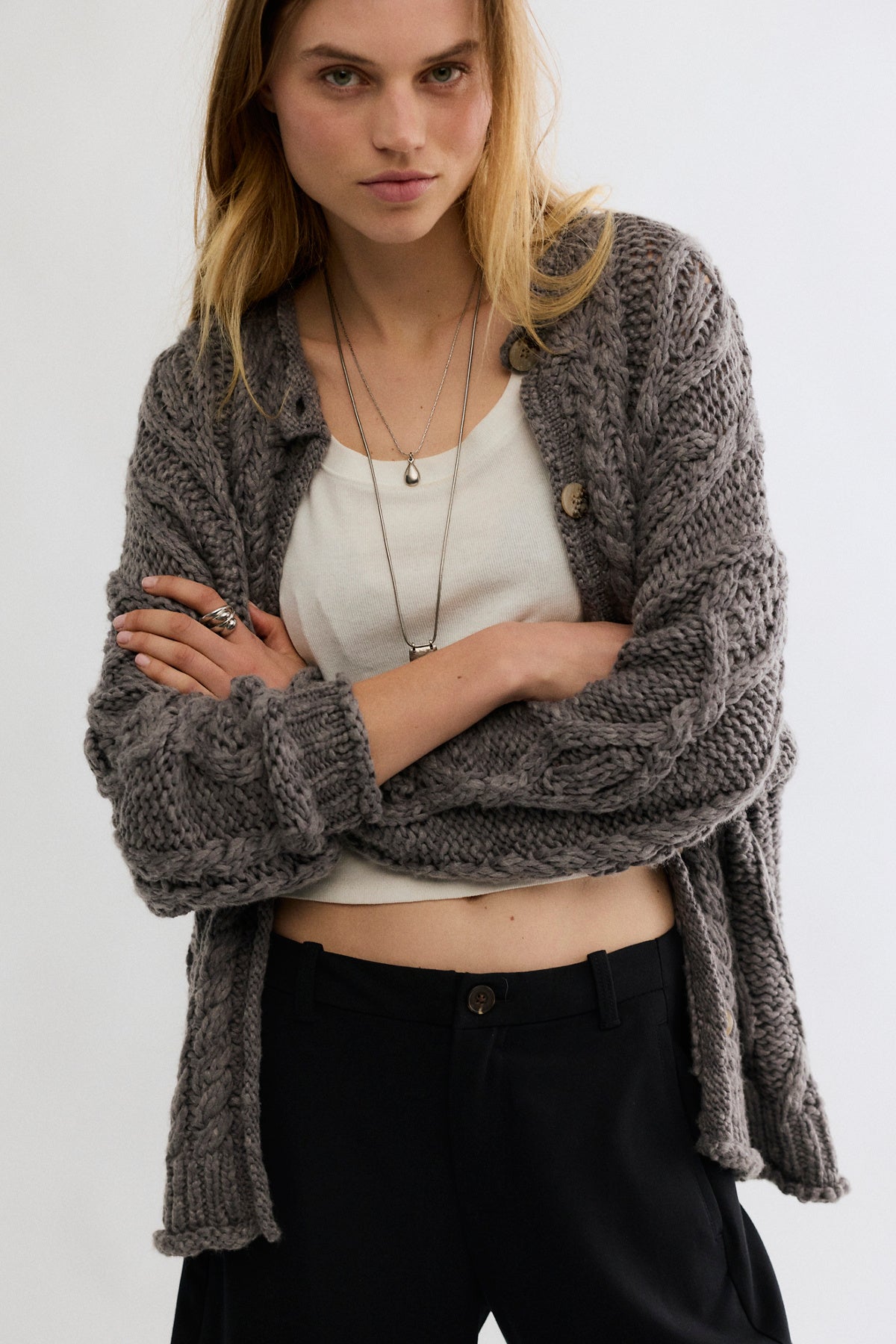 Opal Cardigan in Steel Grey