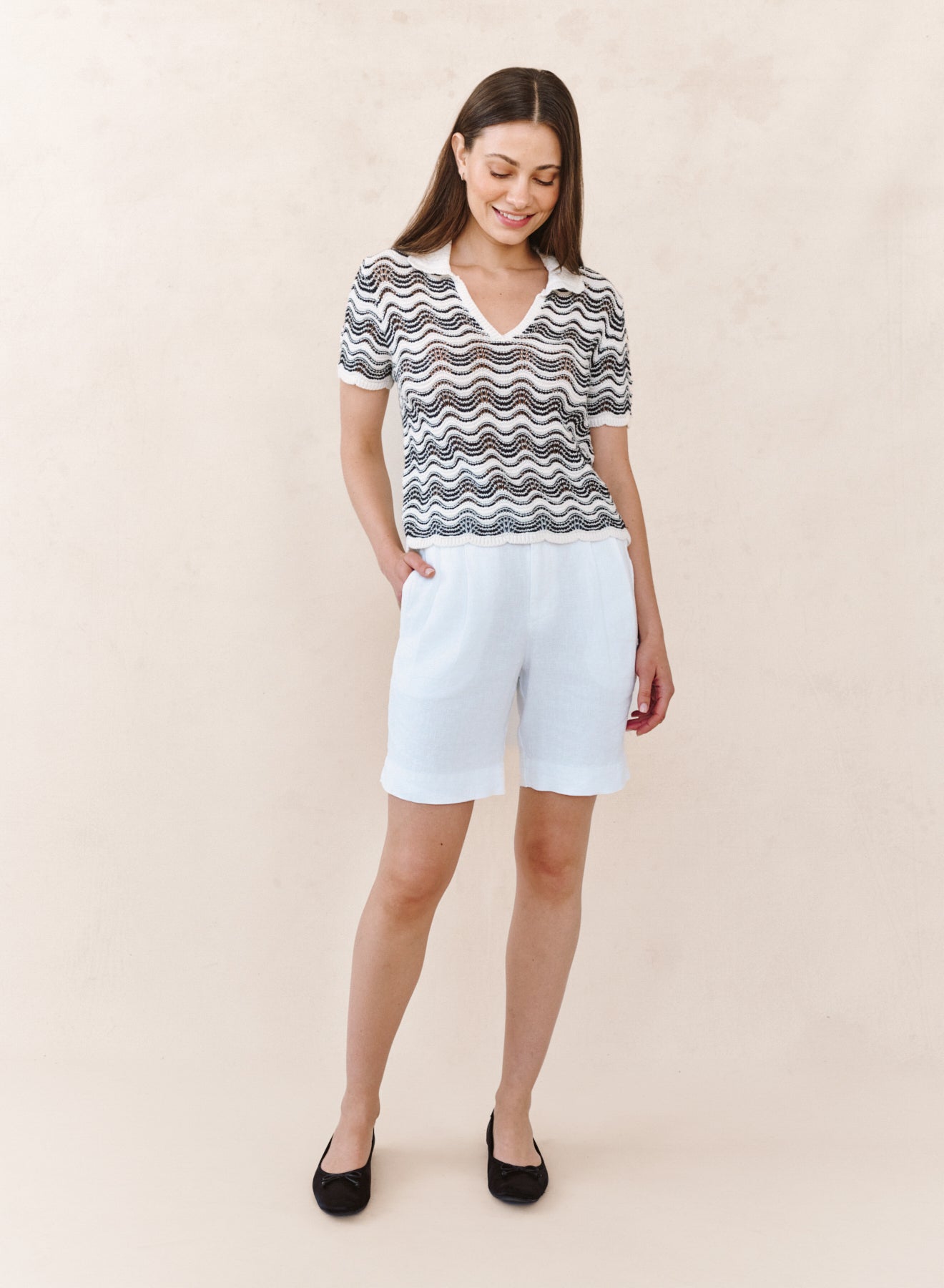 B3481-E97-302 - PLEATED BERMUDA