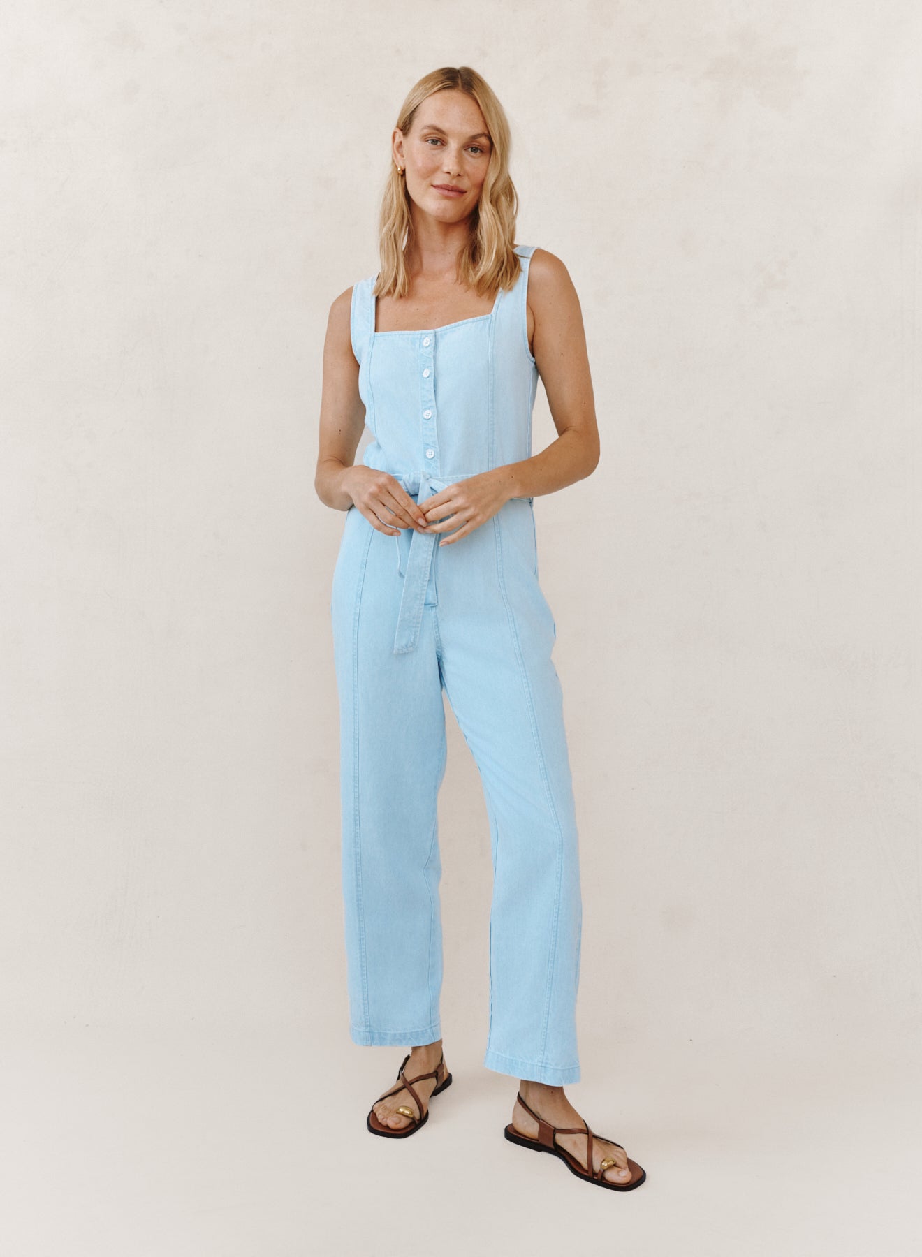 B6201-F85-616 - SQUARE NECK JUMPSUIT
