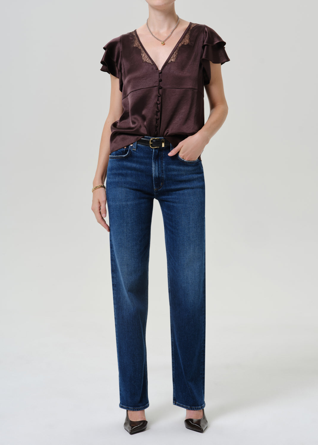 Palma Straight Long Clean Hem in Boulevard - front