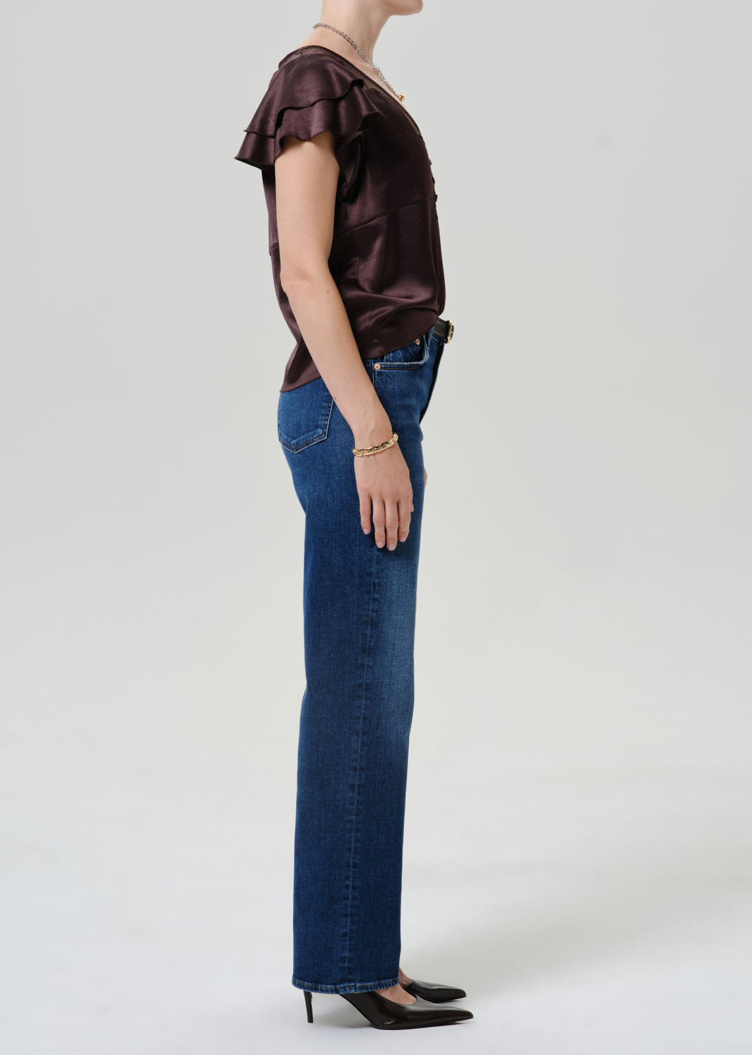 Palma Straight Long Clean Hem in Boulevard - side