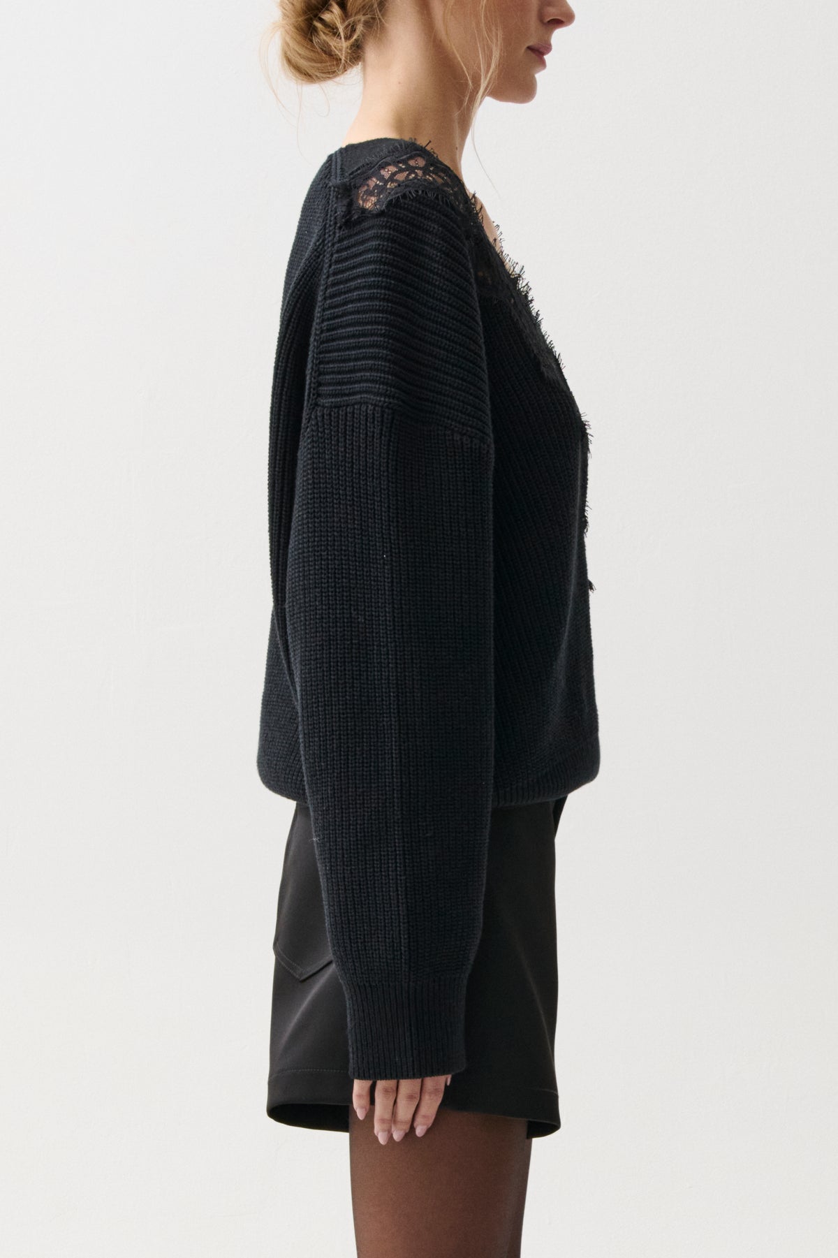CHIARA V-NECK LACE SWEATER