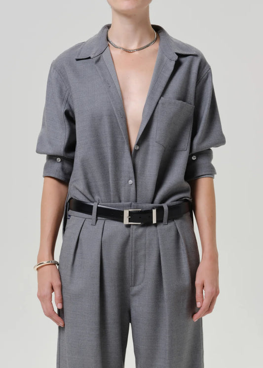 Kayla Shrunken Italian Virgin Wool Shirt