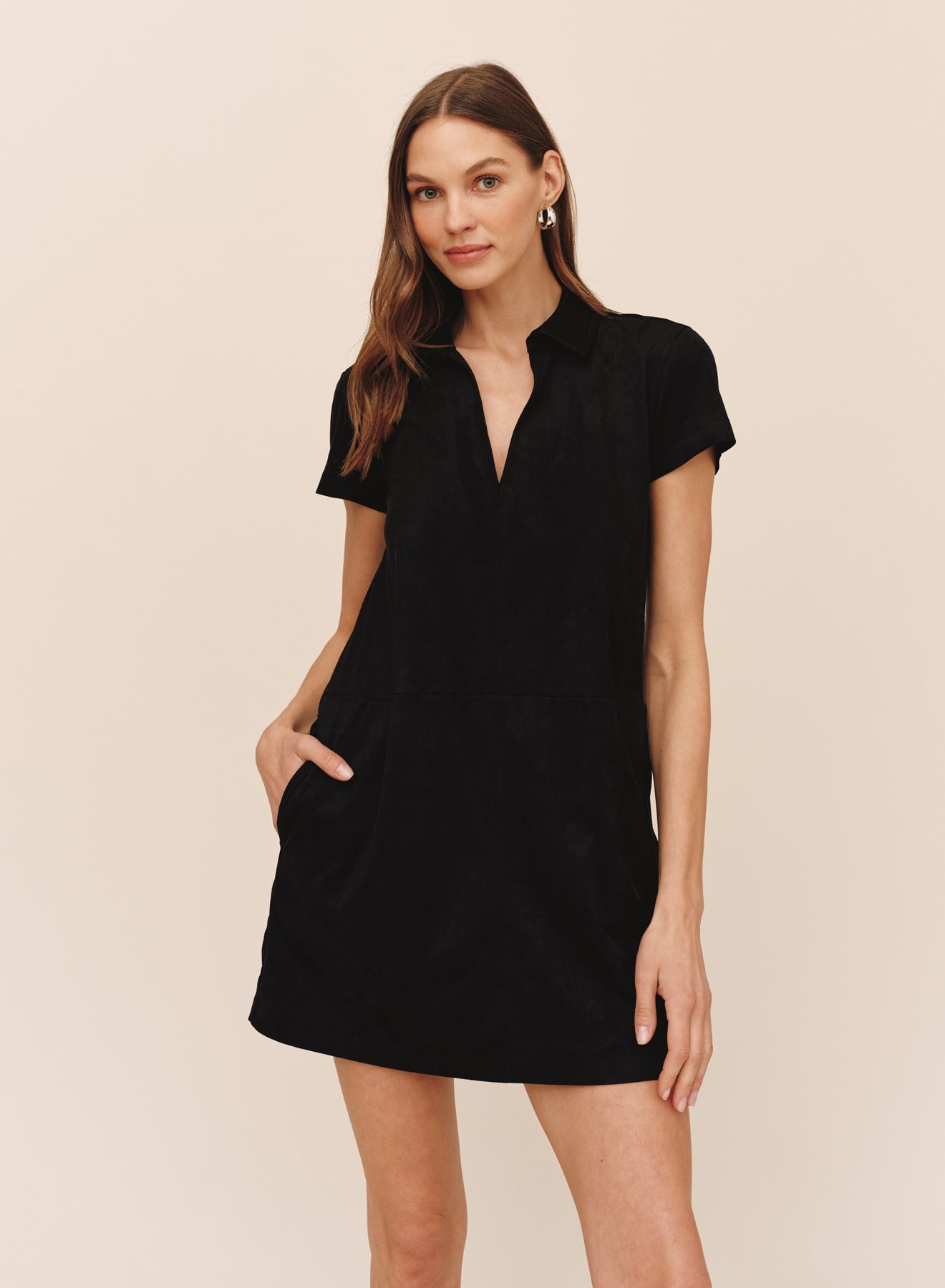 B60029-L81-300 - SHORT SLEEVE PULLOVER A-LINE DRESS
