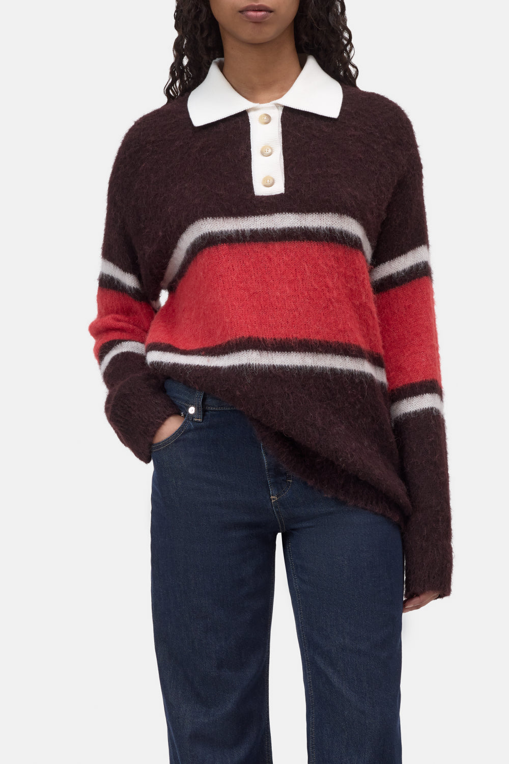 Polo with rugby stripe
