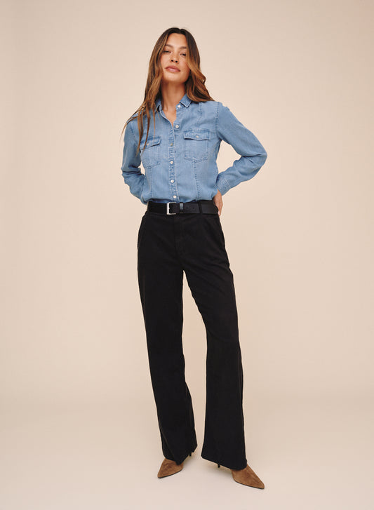 B4921-549-624 - LONG SLEEVE SEAMED SHIRT