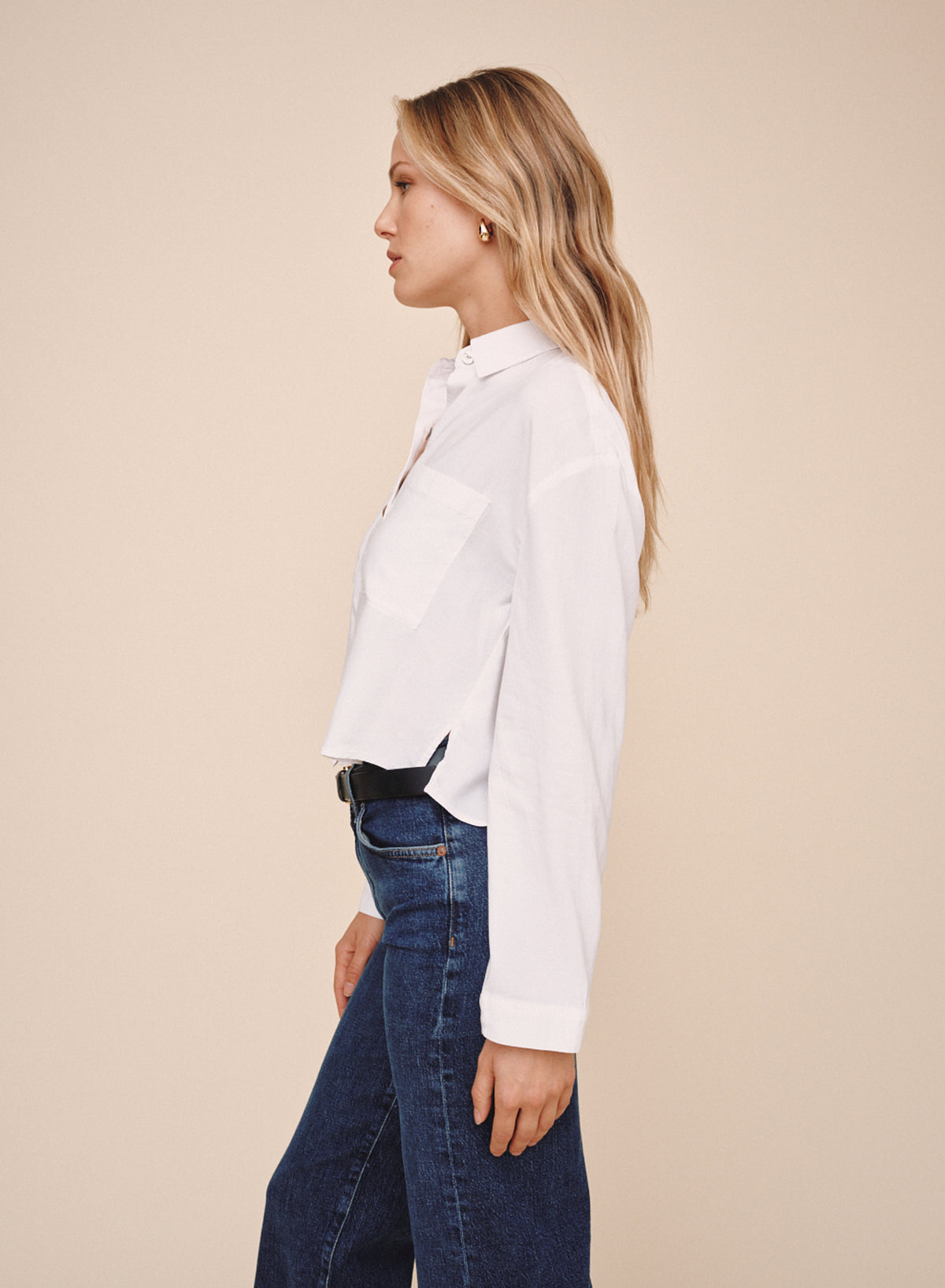 B2395-654-303 - CROPPED BUTTON DOWN