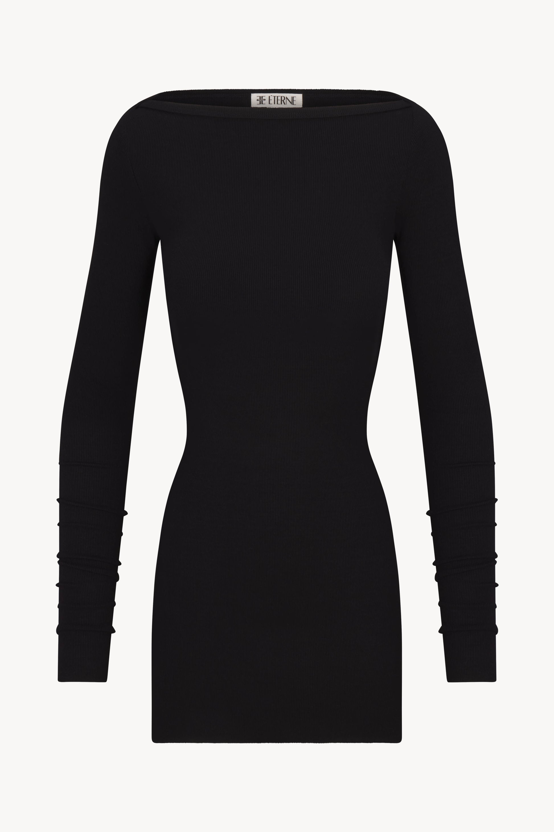 CB4008-49 - LONG SLEEVE BOATNECK MINI DRESS