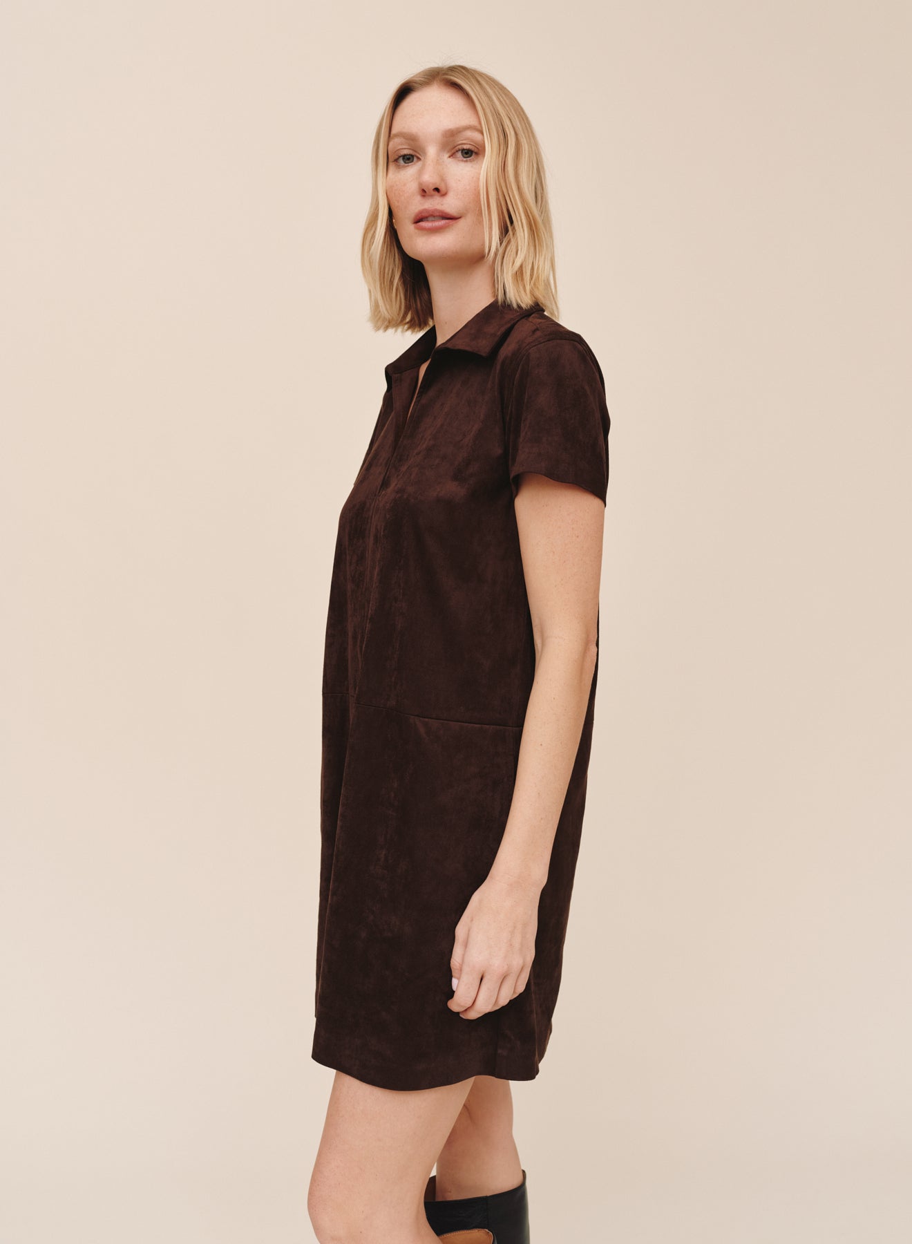 B60029-L81-300 - SHORT SLEEVE PULLOVER A-LINE DRESS