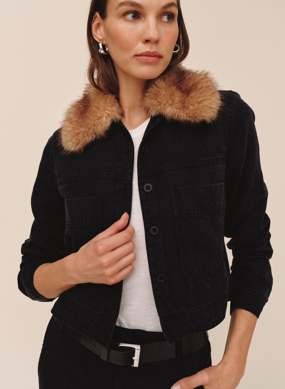 B4094-J26-008 - FUR COLLAR JACKET