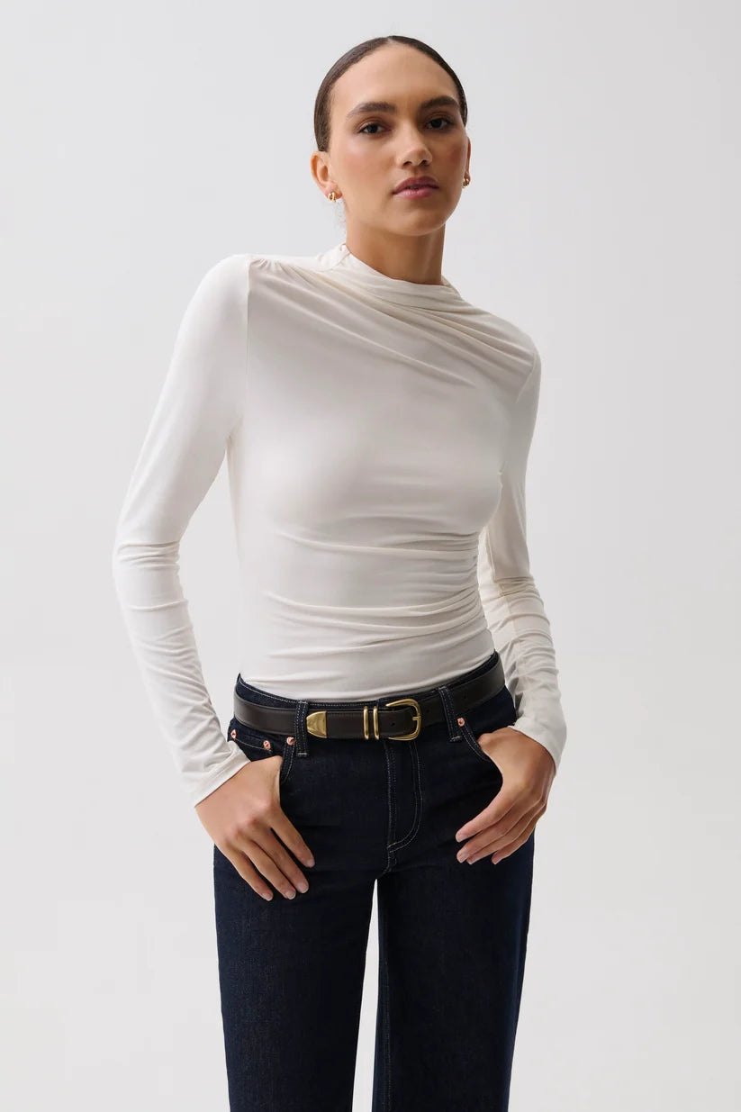 Nathalia Draped Mock Neck