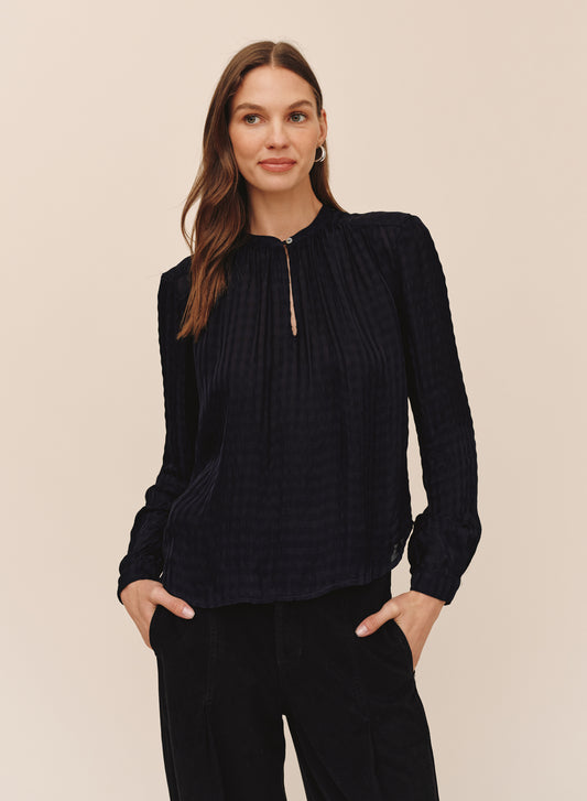 B20227-L65-302 - LONG SLEEVE SHIRRED PULLOVER