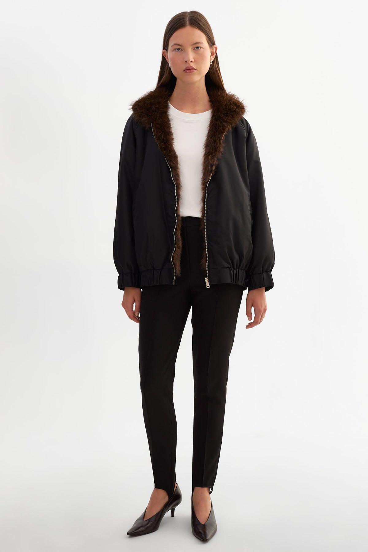 Sevyn Reversible Bomber Jacket - Black/Leo