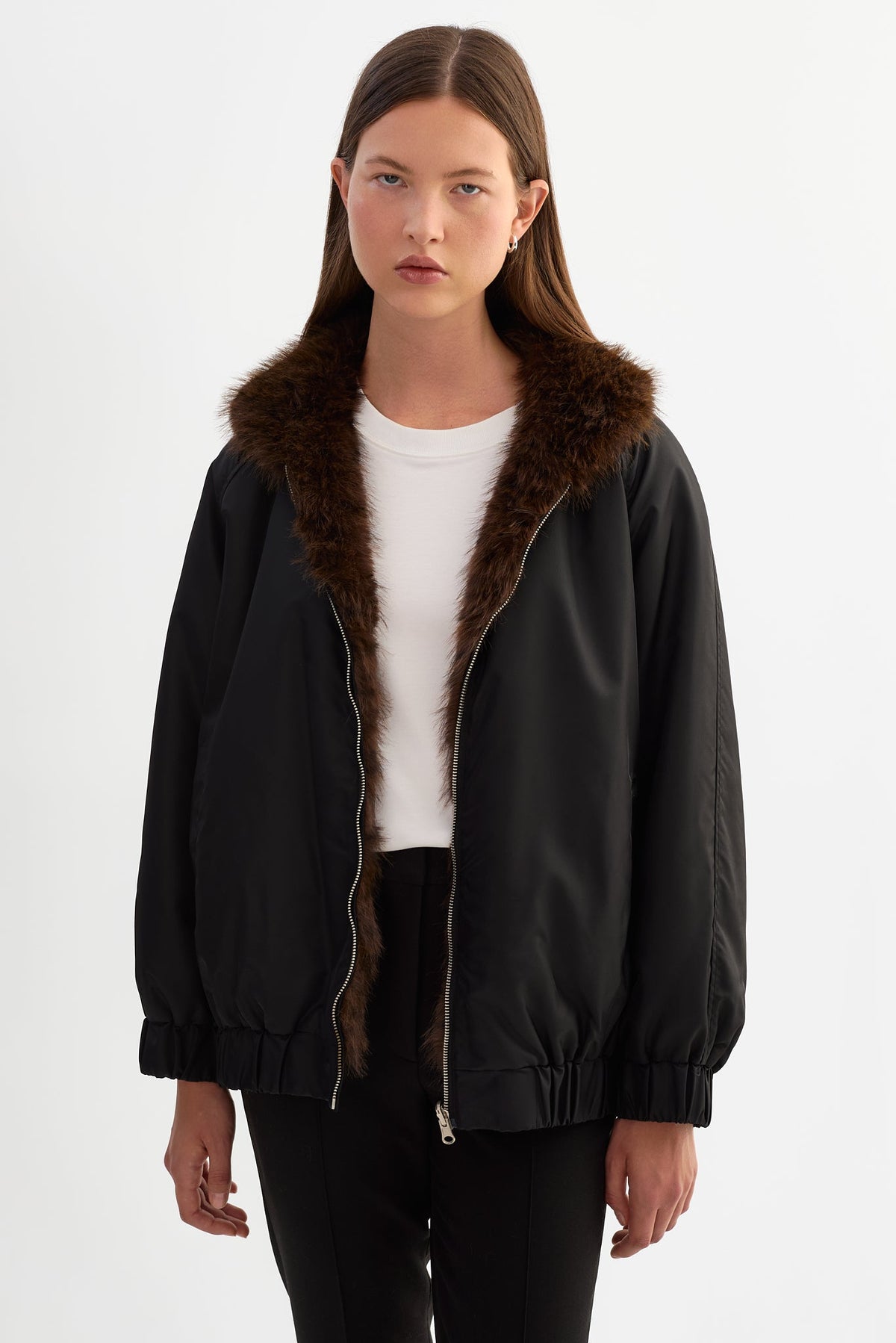 Sevyn Reversible Bomber Jacket - Black/Leo