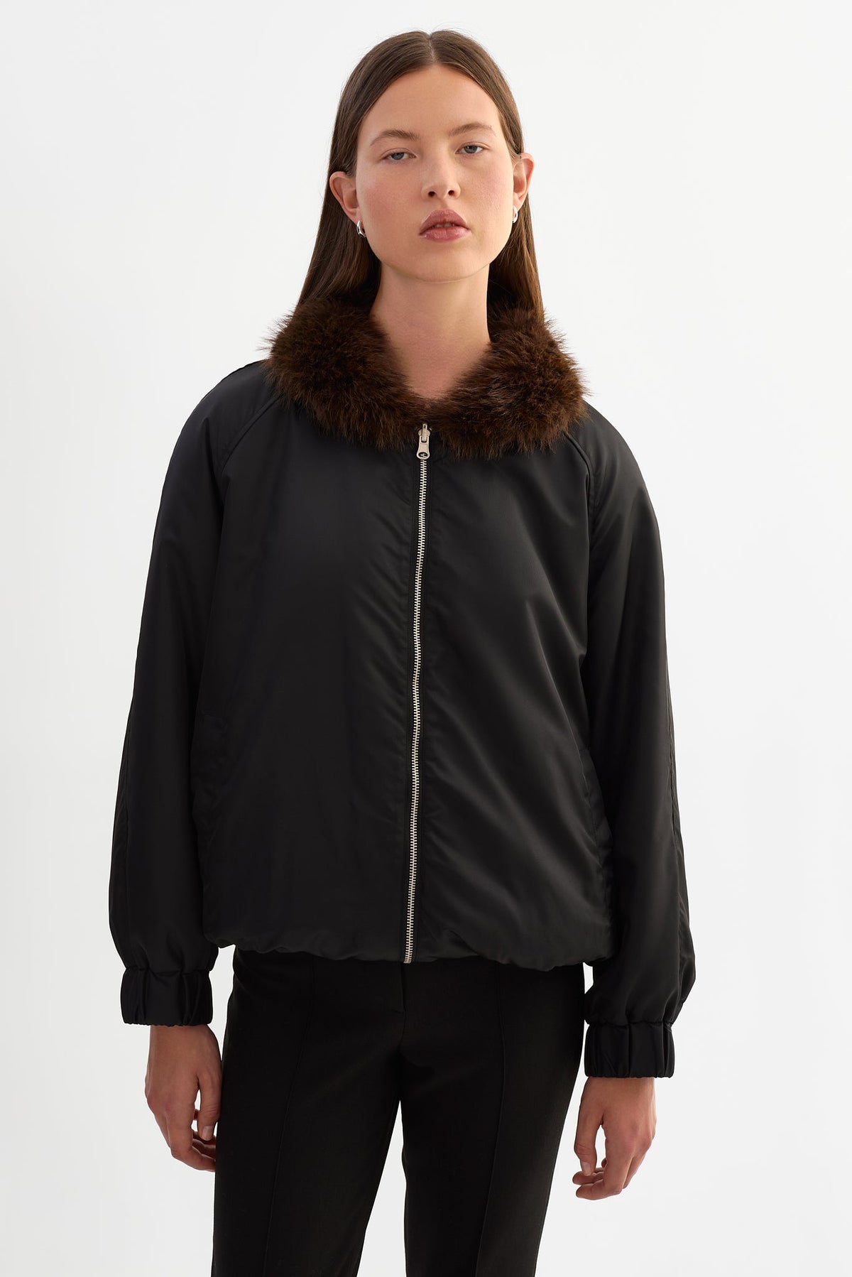 Sevyn Reversible Bomber Jacket - Black/Leo