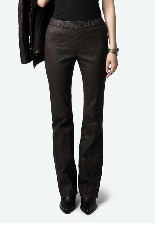 ZV PAULINE CRINKLED LEATHER PANT