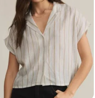 ZS PARALEL STRIPED LINEN TOP