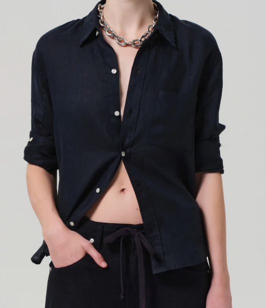 COH KAYLA SHRUNKEN LINEN SHIRT