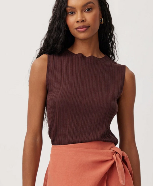 BD TEXTURED RIBBED MOCK NECK TOP