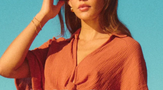 GAUZE TIE FRONT SHIRT