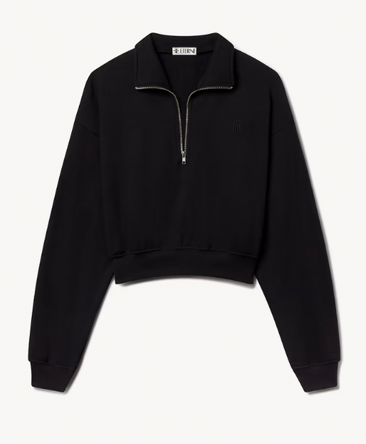 E CROPPED HALF ZIP SWEATER