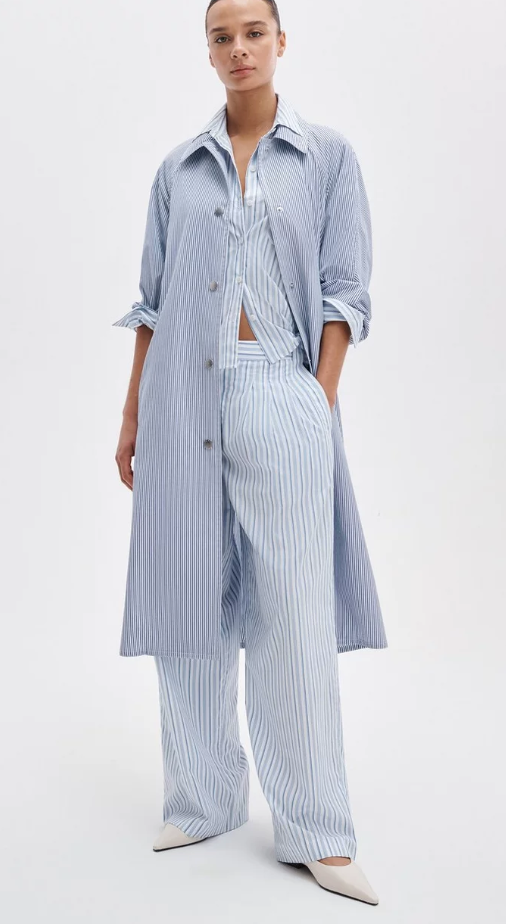 RB Gayle Striped Poplin Trench Coat