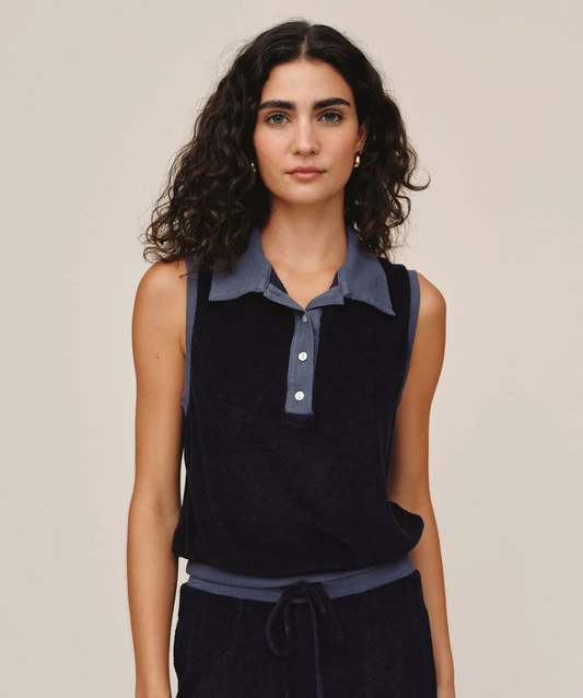 BD Terry Sleeveless Collar Top