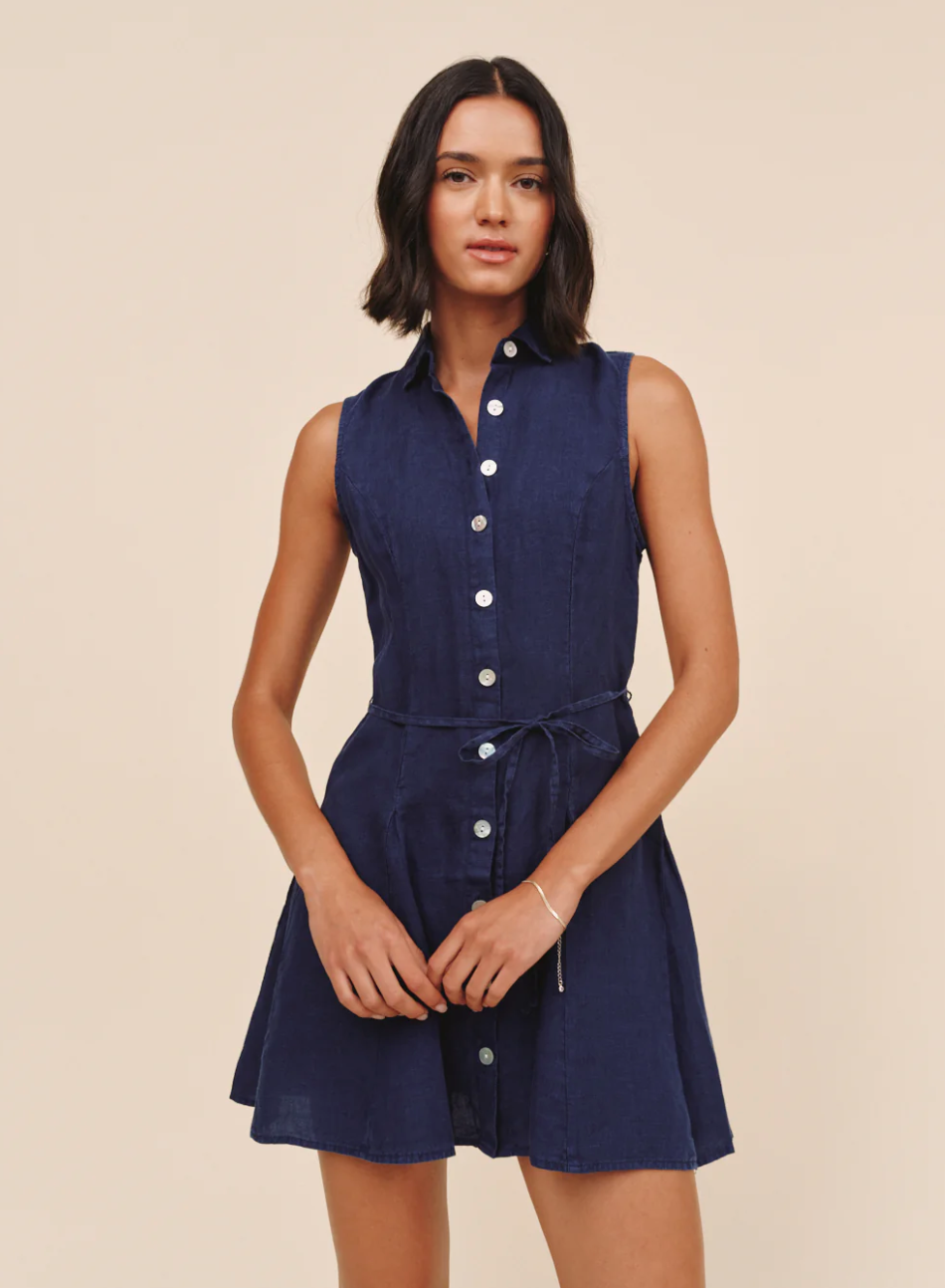 BD Sleeveless Seamed Shirt Dress - Nautical Night