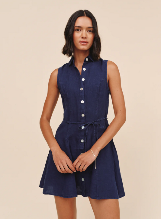 BD Sleeveless Seamed Shirt Dress - Nautical Night