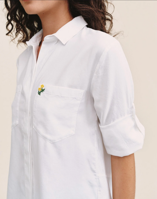 BD Embroidered Split Back Button Down