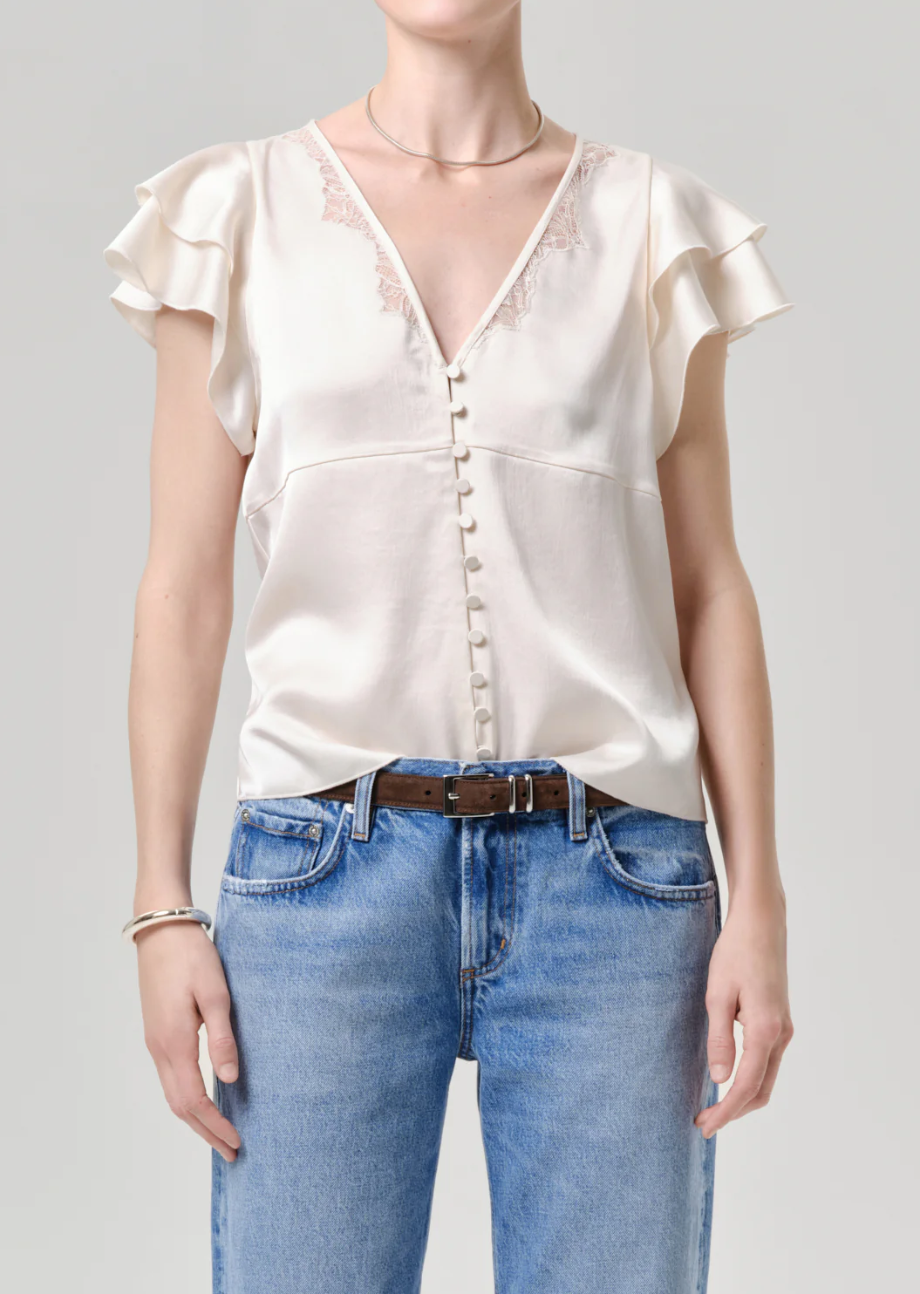 Lola Flutter Lace Sleeve Top