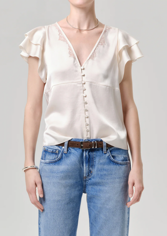 Lola Flutter Lace Sleeve Top